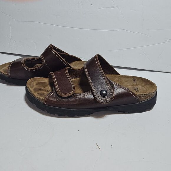 Naot Kate Brown Leathet Slide Wedge Sandals Size 39/ US 8 - Picture 10 of 10